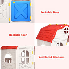 Load image into Gallery viewer, Kids Cottage Playhouse Foldable Plastic Indoor Outdoor Toy