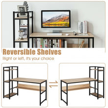 Load image into Gallery viewer, 59" Computer Desk Home Office Workstation 4-Tier Storage Shelves-Walnut