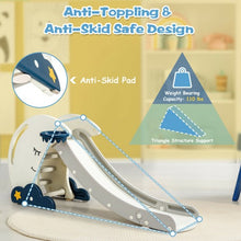 Load image into Gallery viewer, 3 in 1 Folding Kids Climber Slide Play Set with Basketball Hoop for Indoor