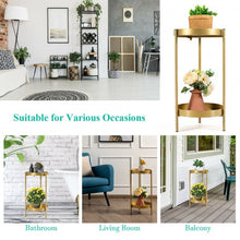 Load image into Gallery viewer, 2 Tier Mid Century Modern Metal Plant Stand-Golden