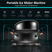 Load image into Gallery viewer, Stainless Steel 26 lbs/24 H Self-Clean Countertop Ice Maker Machine