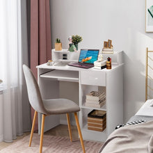 Load image into Gallery viewer, Modern Executive Desk Writing Table with 2-Tier Storage Shelves-White