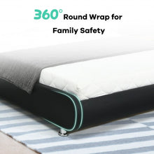 Load image into Gallery viewer, Queen Faux Leather Upholstered Platform Bed Frame Adjustable Headboard-Black