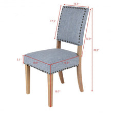 Load image into Gallery viewer, Set of 2 Fabric Dining Chairs with Rubber Wooden Legs