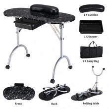 Load image into Gallery viewer, Manicure Nail Table Portable Station Desk Spa Beauty Salon Equipment Color-Black