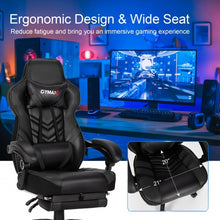 Load image into Gallery viewer, Adjustable Gaming Chair with Footrest for Home Office-Black