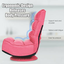 Load image into Gallery viewer, 5-Position Folding Floor Gaming Chair-Pink