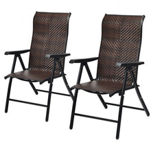Load image into Gallery viewer, 2 Piece Patio Rattan Folding Reclining Chair