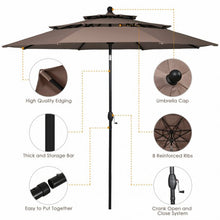 Load image into Gallery viewer, 10ft 3 Tier Patio Umbrella Aluminum Sunshade Shelter Double Vented without Base