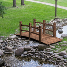 Load image into Gallery viewer, 5' Wooden Garden Bridge Arc Stained Finish Footbridge Decorative