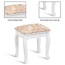 Load image into Gallery viewer, White Vanity Makeup Dressing Table with Rotating Mirror + 3 Drawers