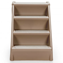 Load image into Gallery viewer, Collapsible Plastic Pet Stairs 4 Step Ladder for Small Dog and Cats-Coffee