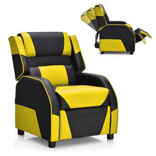 Load image into Gallery viewer, Kids Youth PU Leather Gaming Sofa Recliner with Headrest and Footrest-Yellow