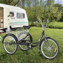 Load image into Gallery viewer, 24" Single Speed 3-wheel Bicycle Adult Tricycle Seat-Black