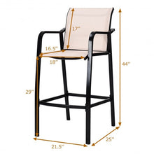 Load image into Gallery viewer, 4 pcs Patio Counter Height Steel Frame Leisure Bar Chairs