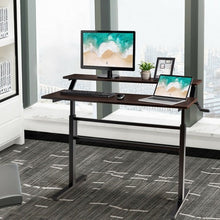 Load image into Gallery viewer, Standing Desk Crank Adjustable Sit to Stand Workstation -Brown