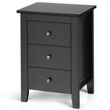 Load image into Gallery viewer, 2 pcs Nightstand End Beside Table Drawers-Black