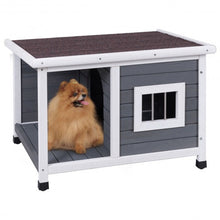 Load image into Gallery viewer, Wooden Pet Dog House with Shelter