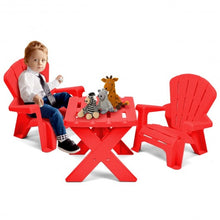 Load image into Gallery viewer, 3-Piece Plastic Children Play Table Chair Set-Red