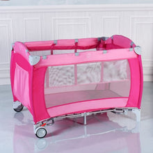 Load image into Gallery viewer, Foldable Baby Crib Playpen w/ Mosquito Net and Bag-Pink