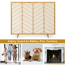 Load image into Gallery viewer, 39"x31" Single Panel Fireplace Screen Spark Guard Fence