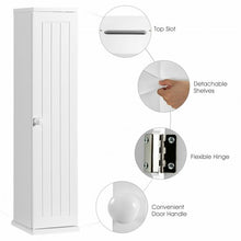 Load image into Gallery viewer, Free Standing Toilet Paper Holder with 4 Shelves and Top Slot for Bathroom-White