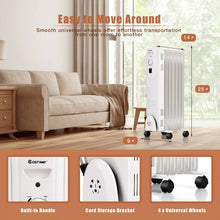 Load image into Gallery viewer, 1500W Oil Filled Radiator Heater with Dual Safe Protections