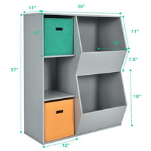 Load image into Gallery viewer, Kids Toy Storage Cabinet Shelf Organizer -Gray