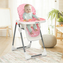 Load image into Gallery viewer, Folding Baby High Dining Chair with 6-Level Height Adjustment-Pink