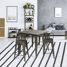 Load image into Gallery viewer, 24" Set of 4 Low Back Metal Counter Stool Stools-Gun