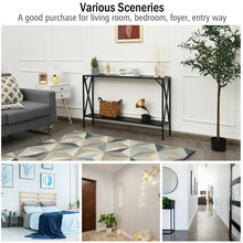 Load image into Gallery viewer, 2 Tier Narrow Accent Side Entryway Metal Frame Console Table -Coffee