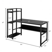 Load image into Gallery viewer, 59" Computer Desk Home Office Workstation 4-Tier Storage Shelves-Black