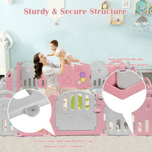 Load image into Gallery viewer, 20-Panel Playpen with Music Box & Basketball Hoop-Pink