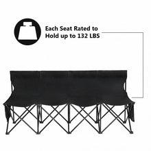 Load image into Gallery viewer, Folding 4 Seats Sports Sideline Bench Outdoor with Side Bag