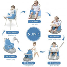 Load image into Gallery viewer, 6-in-1 Convertible Baby Booster Seat with Tray Wheels-Blue