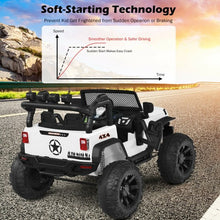 Load image into Gallery viewer, 12V Kids Ride On Truck RC Motorized Car with Spring Suspension and MP3 -White