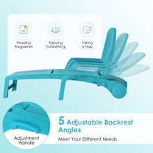 Load image into Gallery viewer, Adjustable Patio Sun Lounger with Weather Resistant Wheels-Turquoise