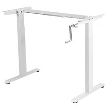 Load image into Gallery viewer, Hand Crank Sit to Stand Desk Frame Height Adjustable Standing Base-White