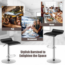 Load image into Gallery viewer, Set of 2 Adjustable PU Leather Backless Bar Stools-Black