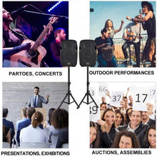 Load image into Gallery viewer, Dual Portable 2-Way Powered PA Speaker System