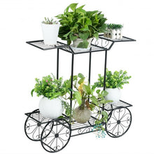 Load image into Gallery viewer, 6-Tier Garden Cart Flower Rack Display Decor Pot Plant Holder