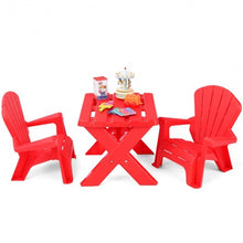 Load image into Gallery viewer, 3-Piece Plastic Children Play Table Chair Set-Red
