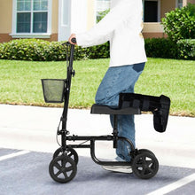 Load image into Gallery viewer, Foldable Knee Walker W/ Basket and Dual Brakes-Black