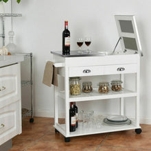 Load image into Gallery viewer, Stainless Steel Mobile Kitchen Trolley Cart With Drawers & Casters-White