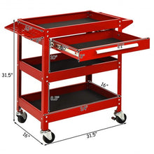 Load image into Gallery viewer, Rolling Tool Cart Mechanic Cabinet Storage ToolBox Organizer with Drawer-Red