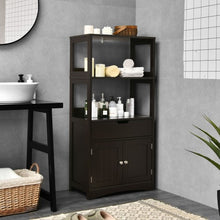 Load image into Gallery viewer, Bathroom Storage Cabinet with Drawer and Shelf Floor Cabinet-Espresso