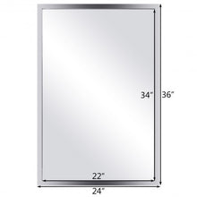 Load image into Gallery viewer, Stainless Steel Frame Floating Glass Rectangular Wall Mirror-36"