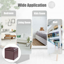 Load image into Gallery viewer, 16" Storage Box Ottoman Square Seat Foot Stool-Coffee