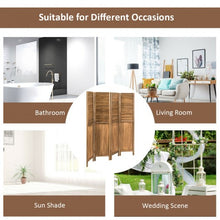 Load image into Gallery viewer, 5.6 Ft Tall 4 Panel Folding Privacy Room Divider-Wood