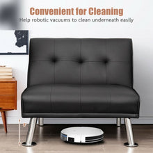Load image into Gallery viewer, Single Sofa Lounge Chair with Metal Legs and Adjustable Backrest-Black